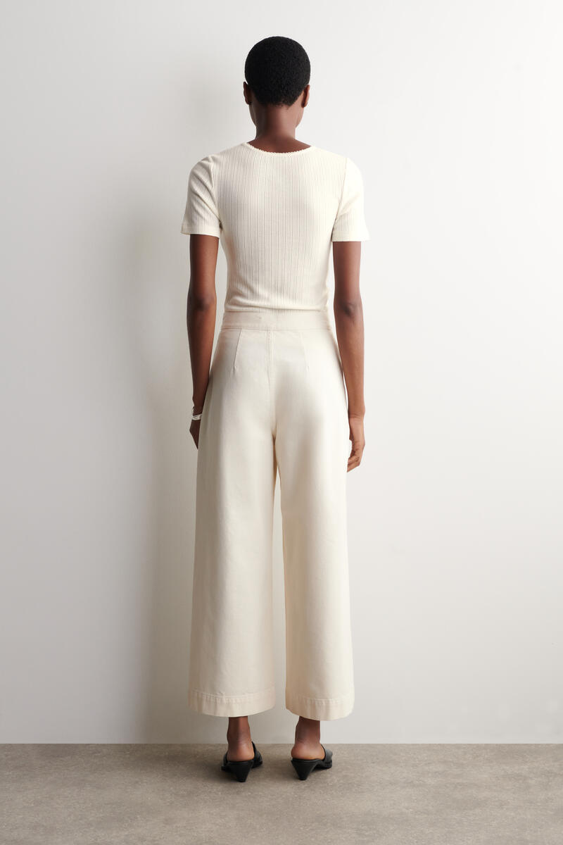 COS クロップドワイドレッグデニムパンツ