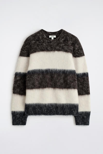 COS カラーブロックモヘアクルーネックセーター