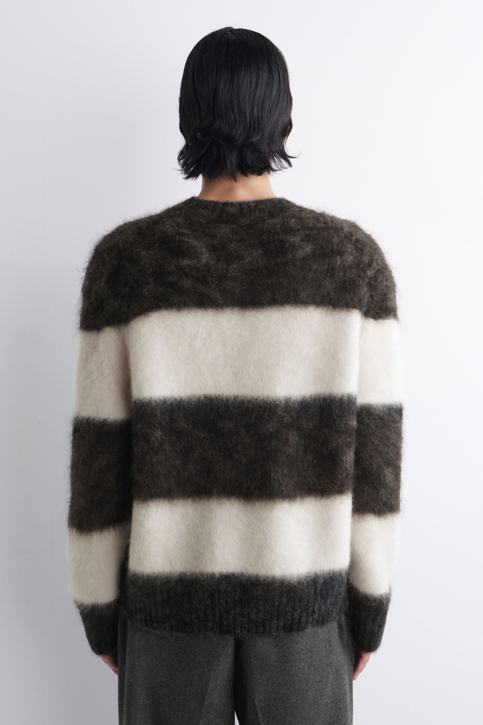 COLOUR-BLOCK MOHAIR CREW-NECK JUMPER カラーブロックモヘア