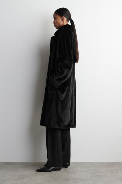 COS フェイクファー ロングコート