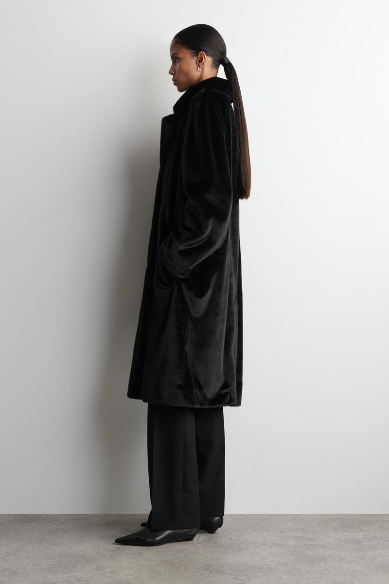 COS フェイクファー ロングコート