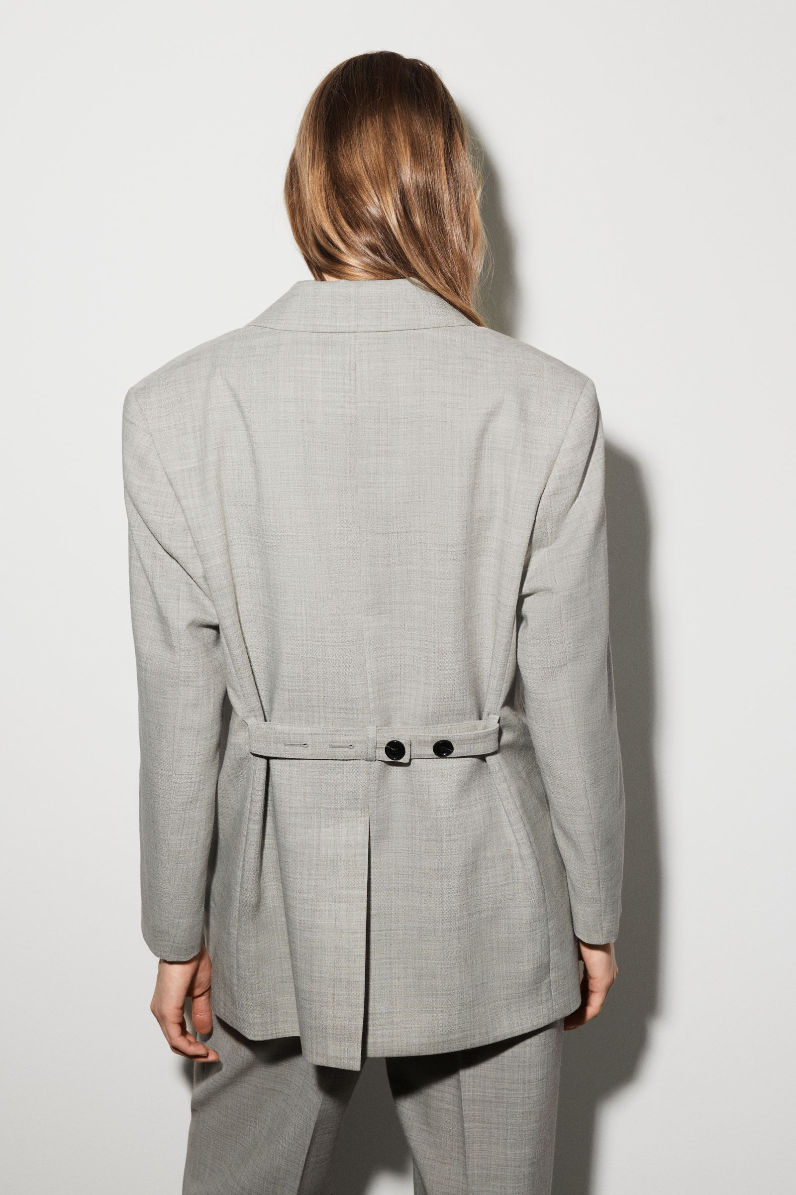 STRUCTURED WOOL-BLEND BLAZER ウールブレンドブレザー トープメランジ 