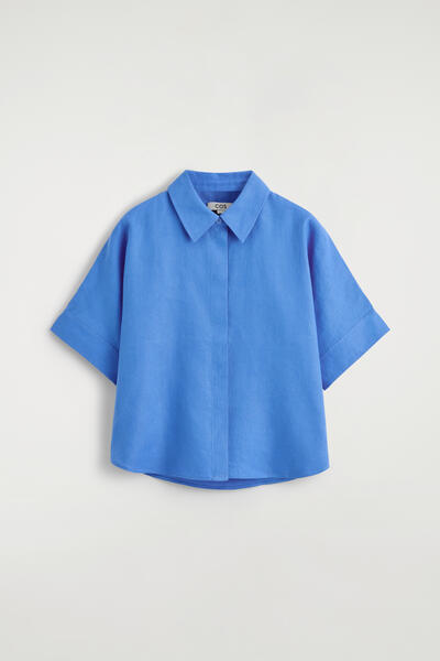 COS オーバーサイズ半袖リネンシャツ