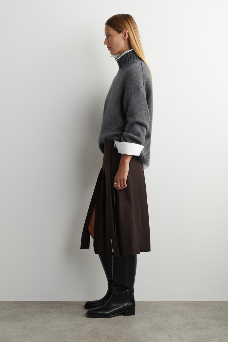 COS ベルト付き ウール混ミニキルト