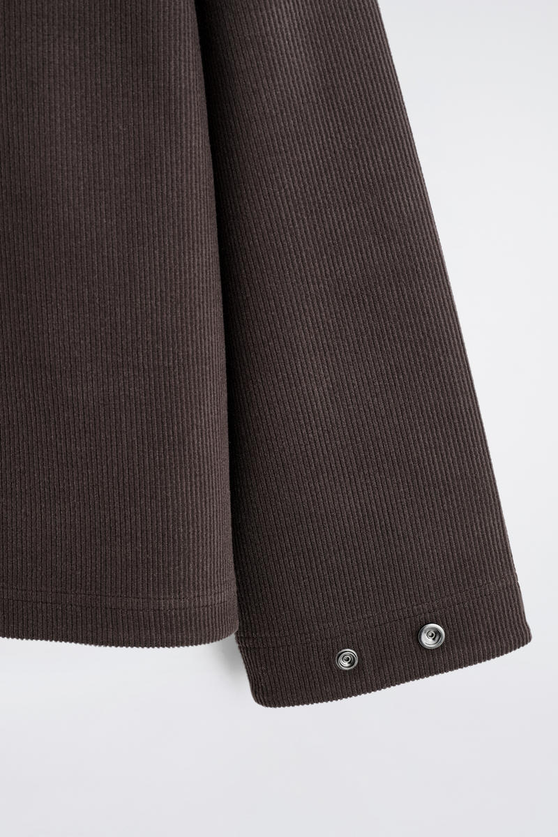 COS コーデュロイジャージージップアップオーバーシャツ