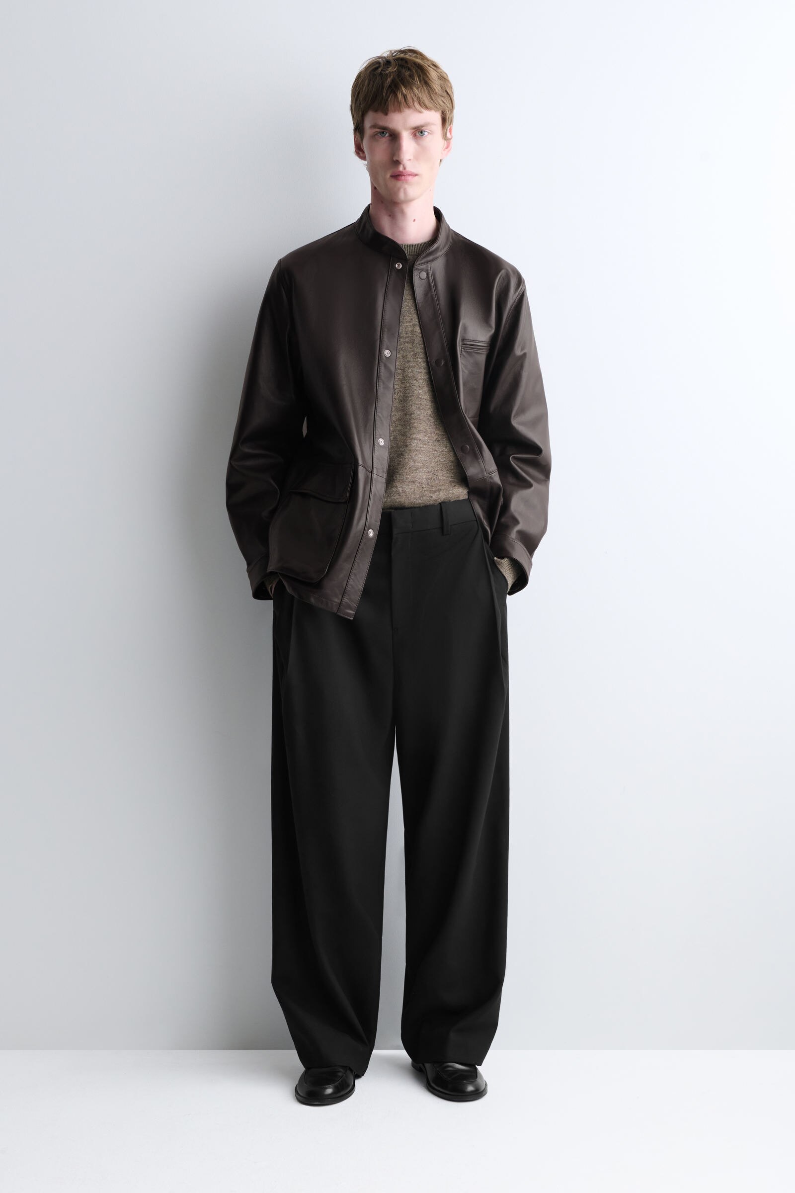 BURNISHED NAPPA LEATHER JACKET 光沢仕上げ ナッパレザージャケット