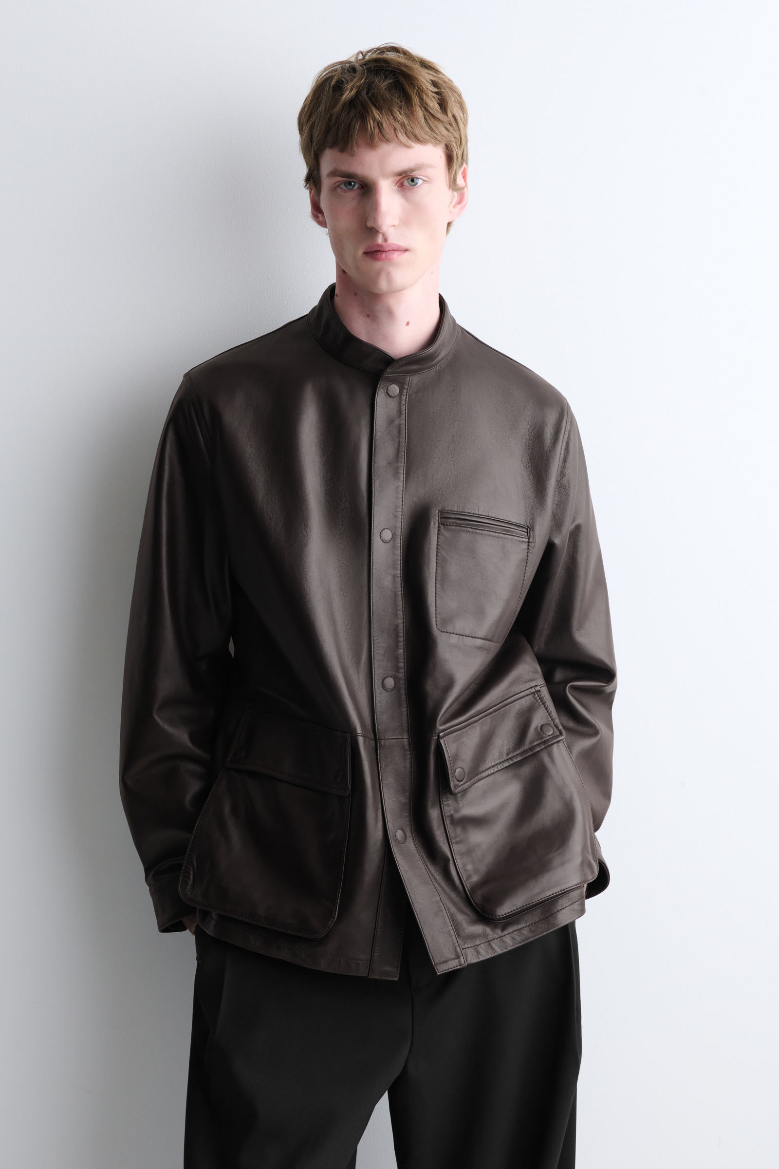 BURNISHED NAPPA LEATHER JACKET 光沢仕上げ ナッパレザージャケット