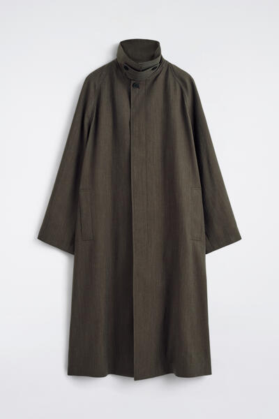 COS ライトウェイトコットン　ヘリンボーントレンチコート