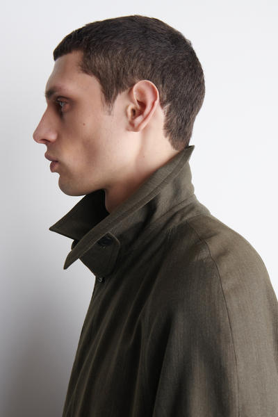 COS ライトウェイトコットン　ヘリンボーントレンチコート