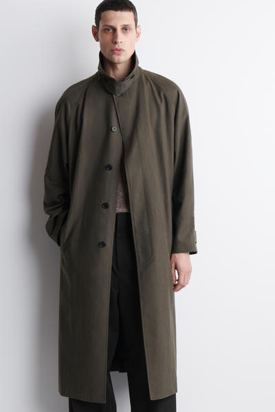 COS ライトウェイトコットン　ヘリンボーントレンチコート