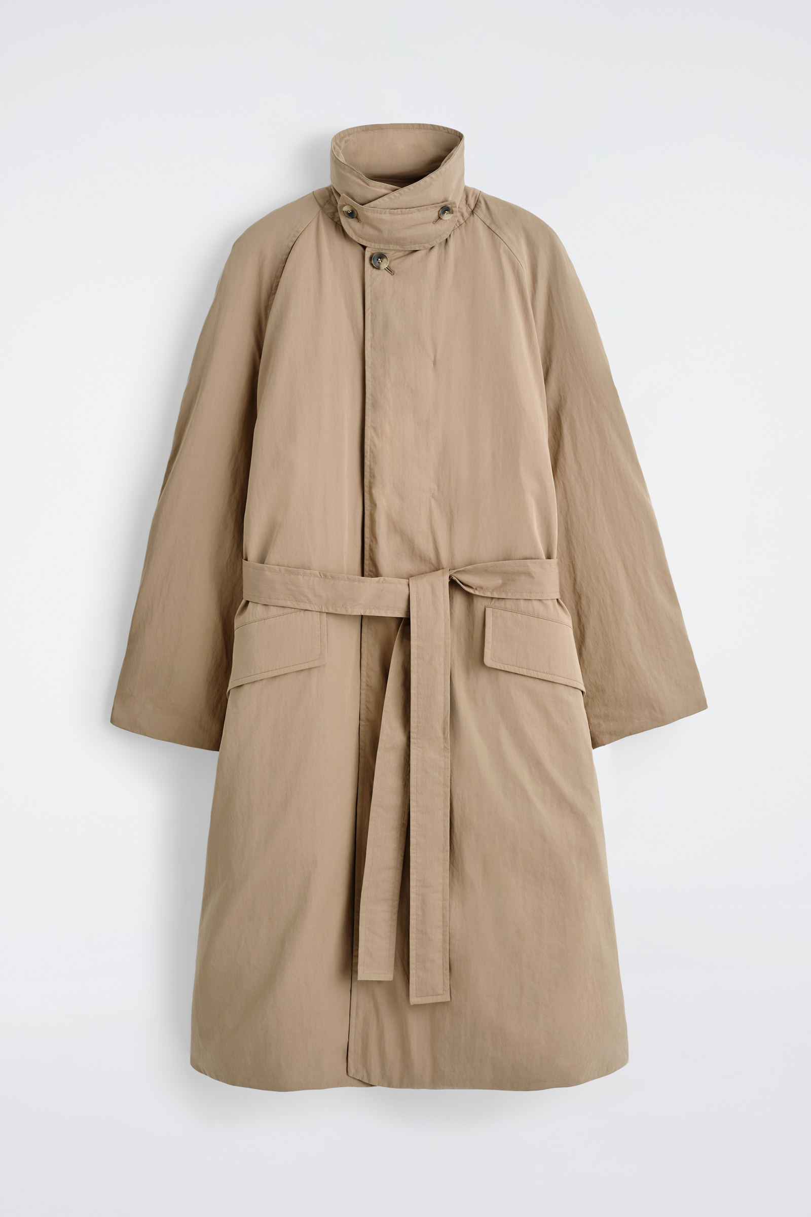 PADDED BELTED FUNNEL-NECK COAT パデッドベルト付きファンネル PADDED BELTED FUNNEL-NECK COAT パデッドベルト付きファンネル