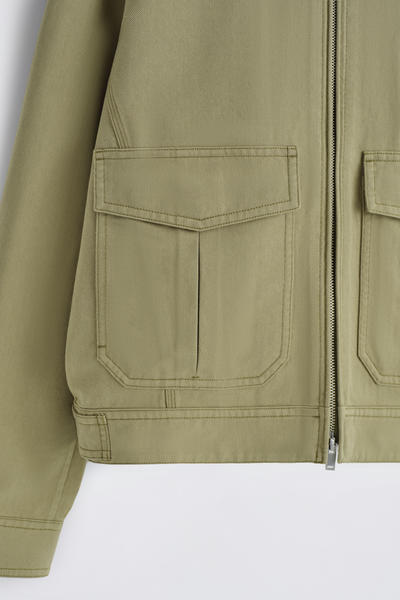 COS コットンブレンド　ジップアップユーティリティジャケット