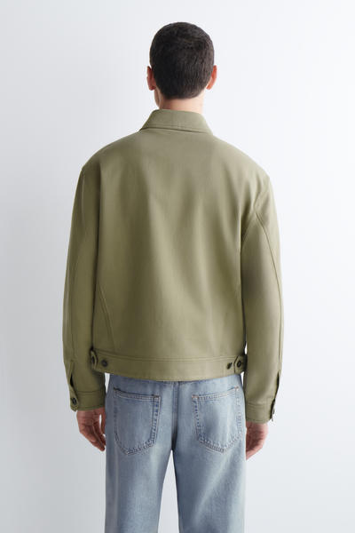 COS コットンブレンド　ジップアップユーティリティジャケット