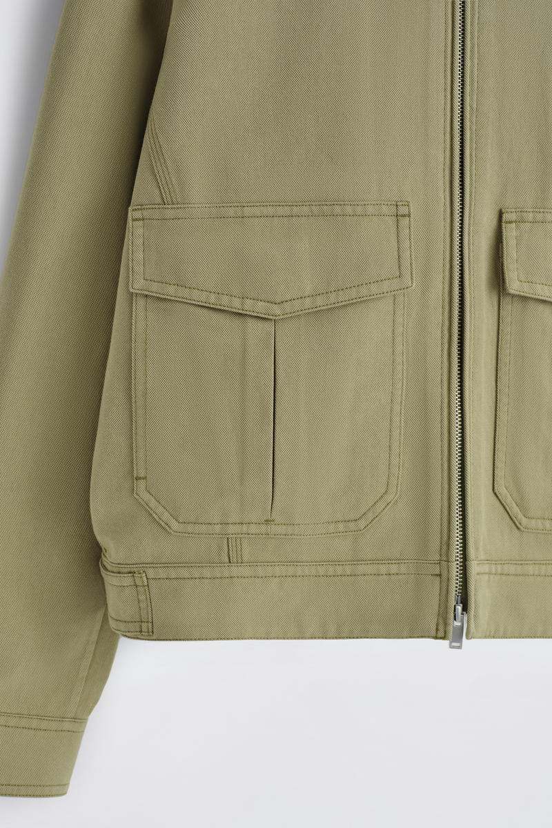 COS コットンブレンド　ジップアップユーティリティジャケット