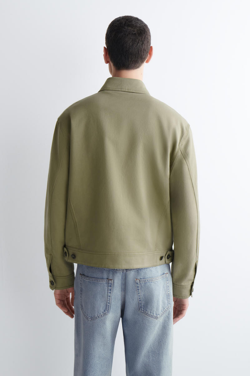 COS コットンブレンド　ジップアップユーティリティジャケット