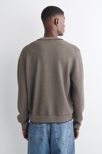 COS ストライプメリノウールカーディガン