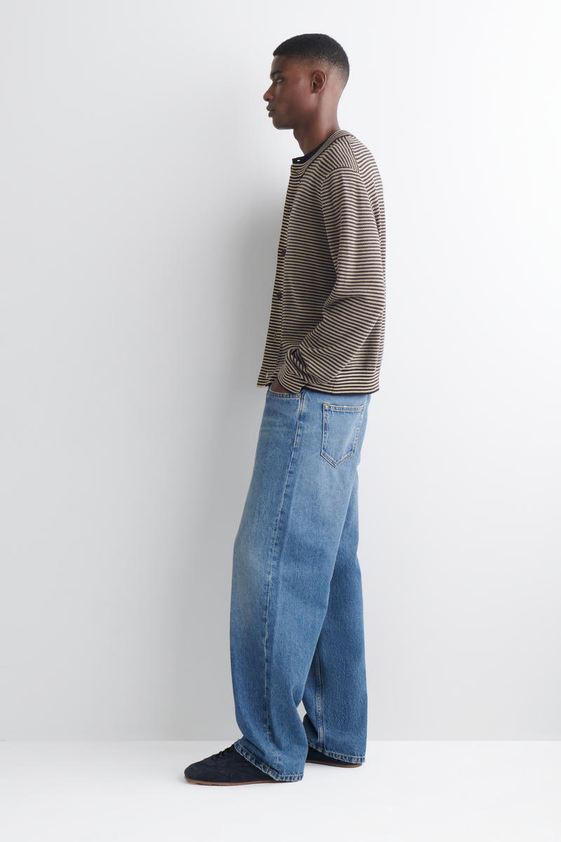 COS ストライプメリノウールカーディガン