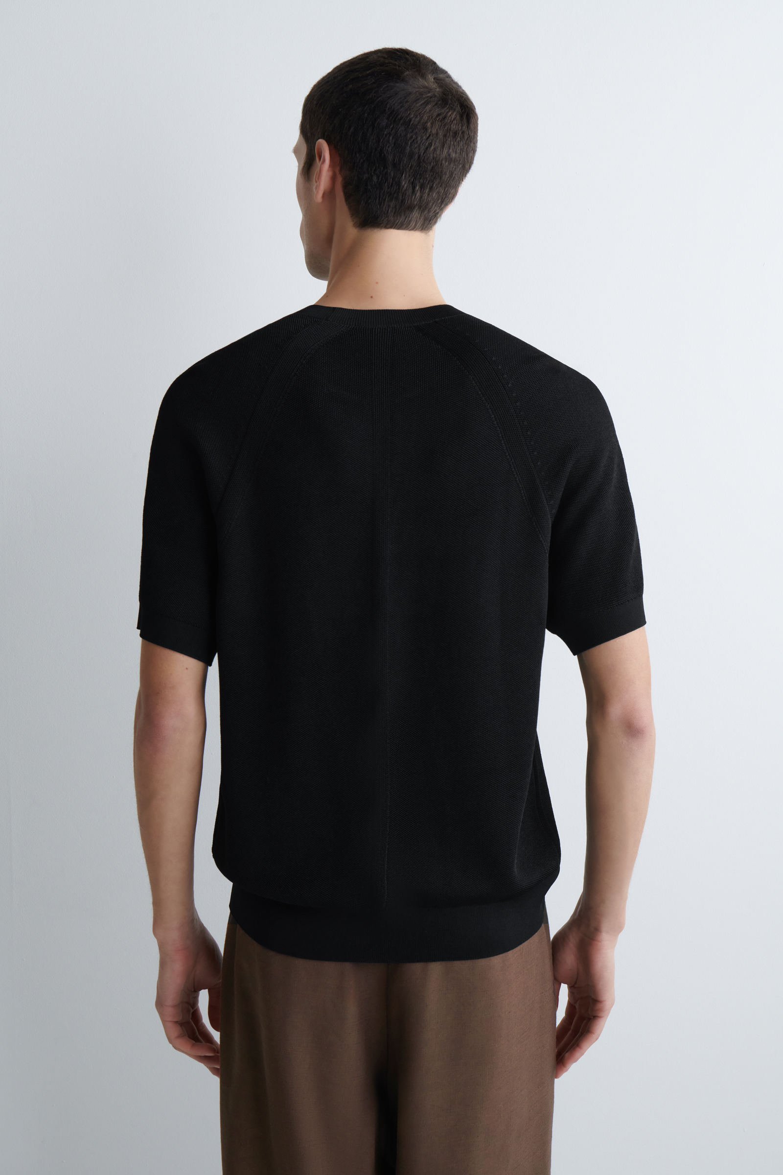 DOUBLE-FACED KNITTED T-SHIRT ダブルフェイスニットTシャツ ブラック 