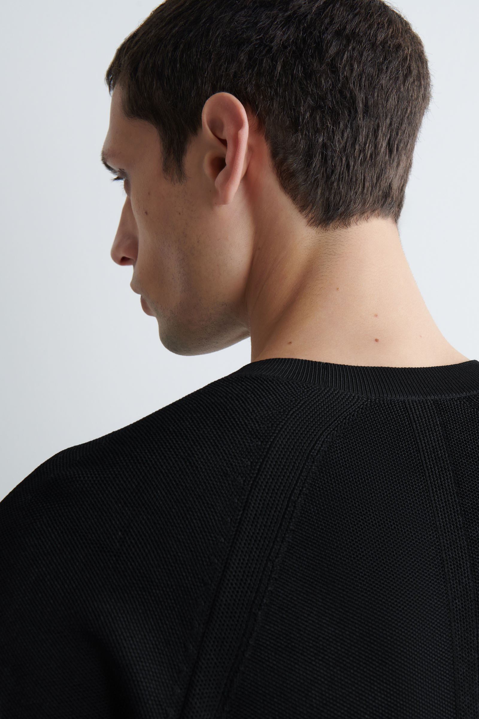 DOUBLE-FACED KNITTED T-SHIRT ダブルフェイスニットTシャツ ブラック 
