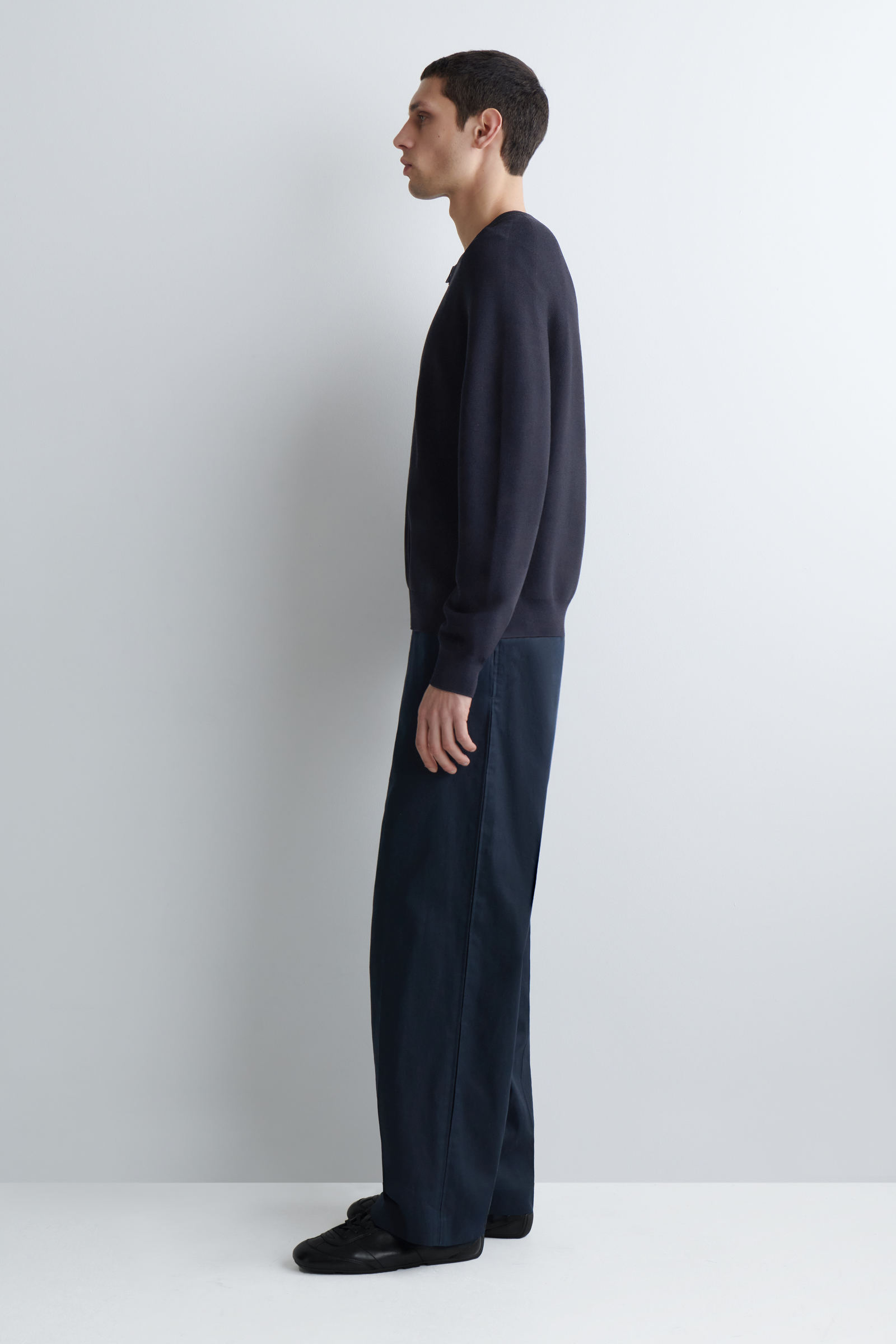 RACER-NECK KNITTED JACKET レーサーネック ニットジャケット ネイビー
