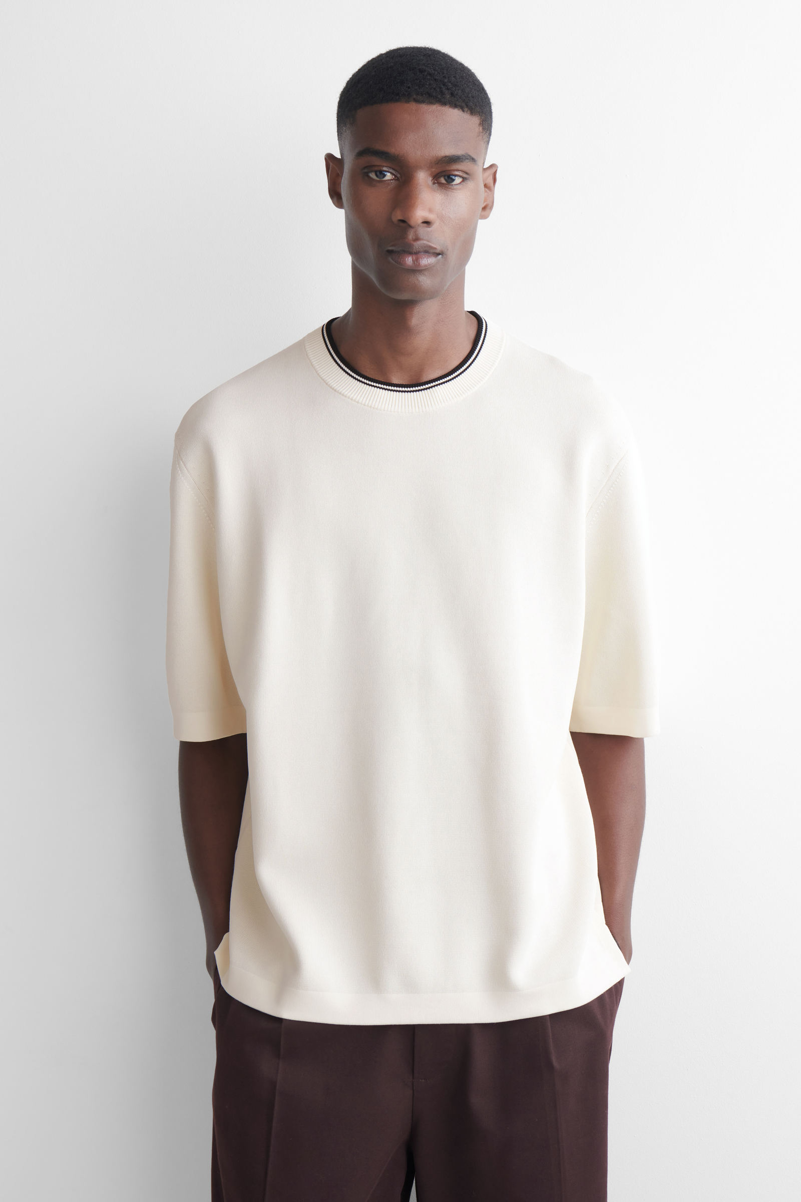OVERSIZED CONTRAST-TIPPED DOUBLE-FACED T-SHIRT オーバーサイズ