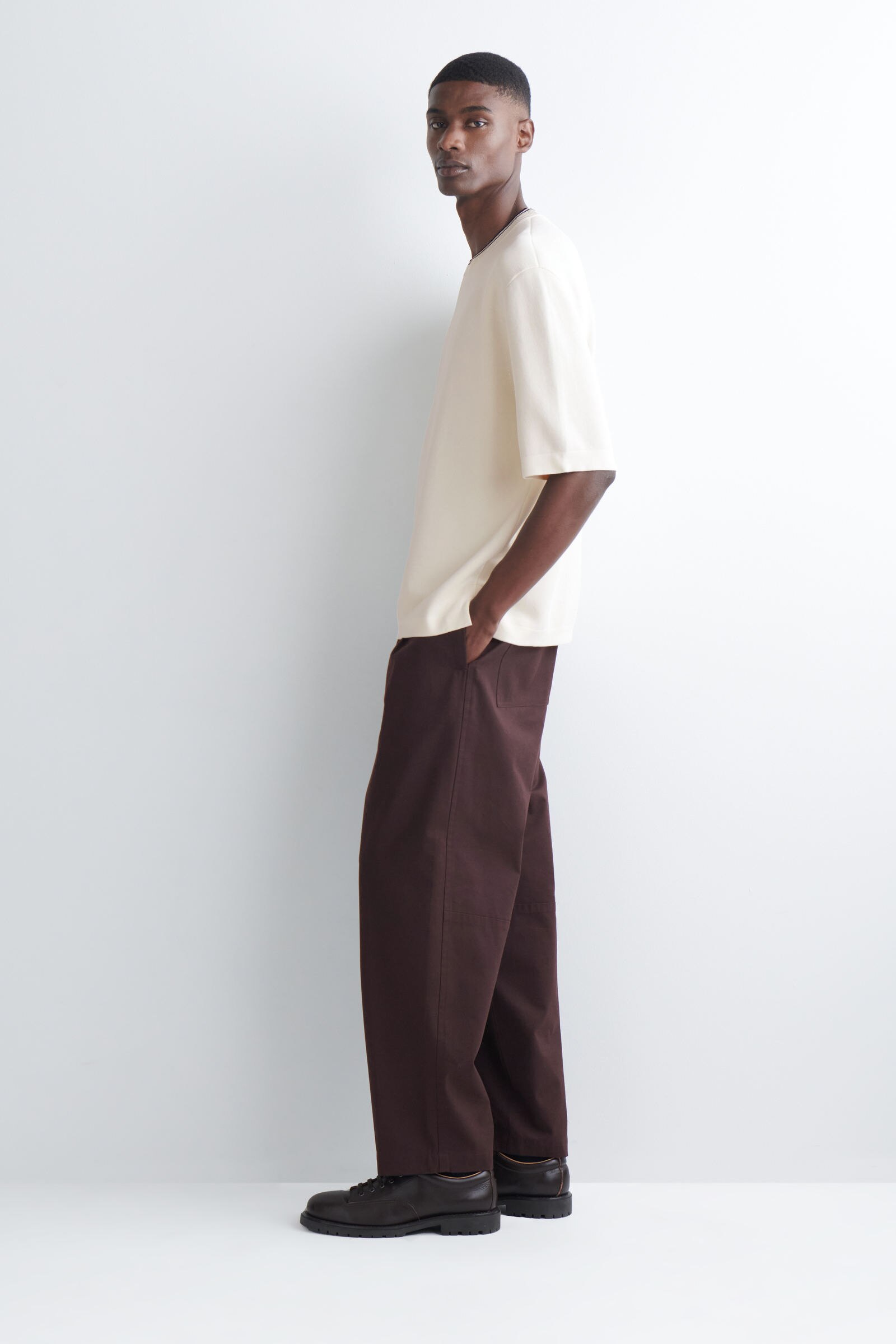 OVERSIZED CONTRAST-TIPPED DOUBLE-FACED T-SHIRT オーバーサイズ 