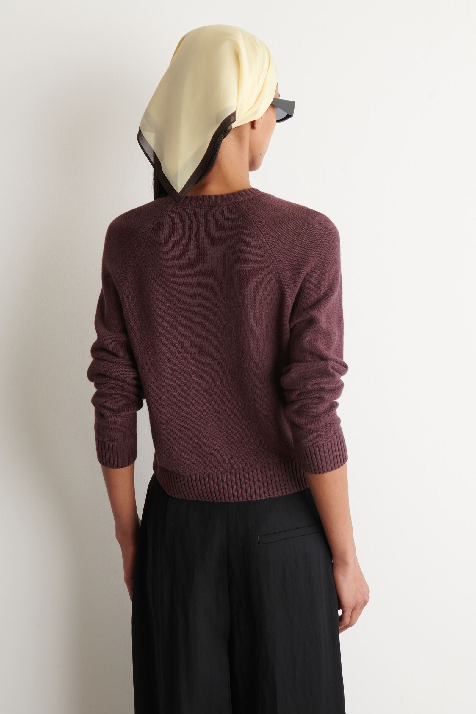 KNITTED LINEN CARDIGAN ニットリネンカーディガン バーガンディー