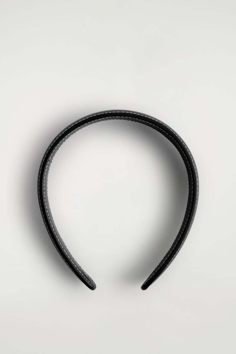 COS トップステッチレザーヘッドバンド