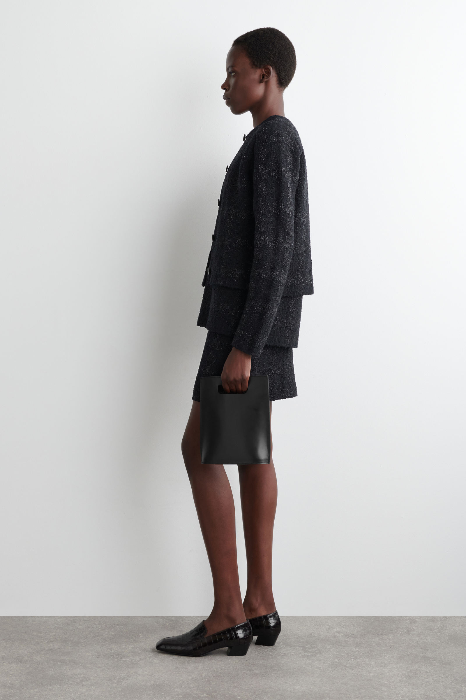 SPARKLY BOUCLE-KNIT CARDIGAN スパークリーブークレニット