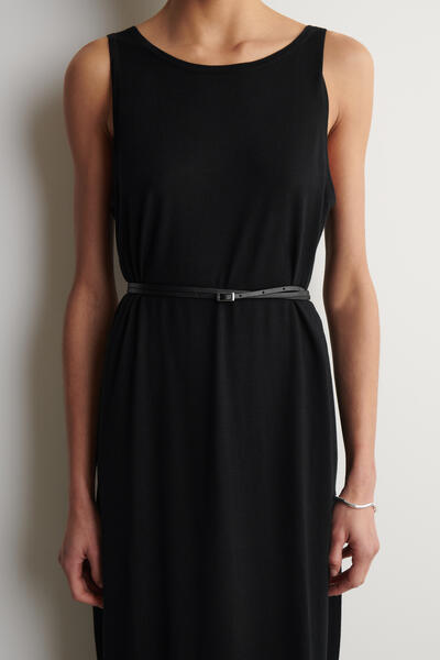SKINNY DOUBLE-WRAP LEATHER BELT