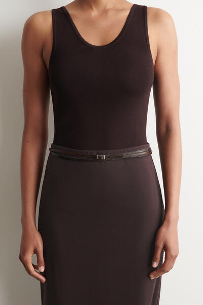 COS スキニー ダブルラップ レザーベルト