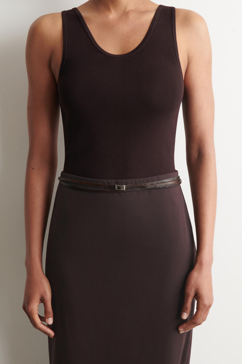 COS スキニー ダブルラップ レザーベルト