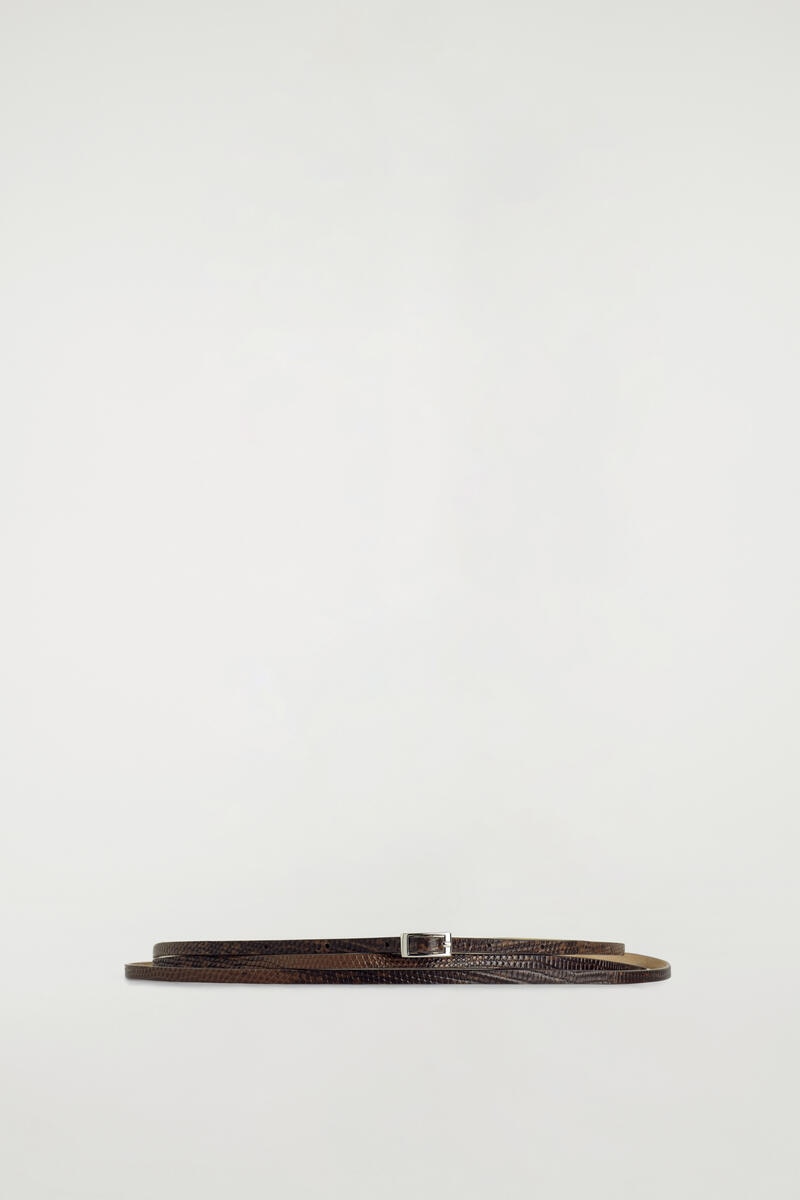 COS スキニー ダブルラップ レザーベルト