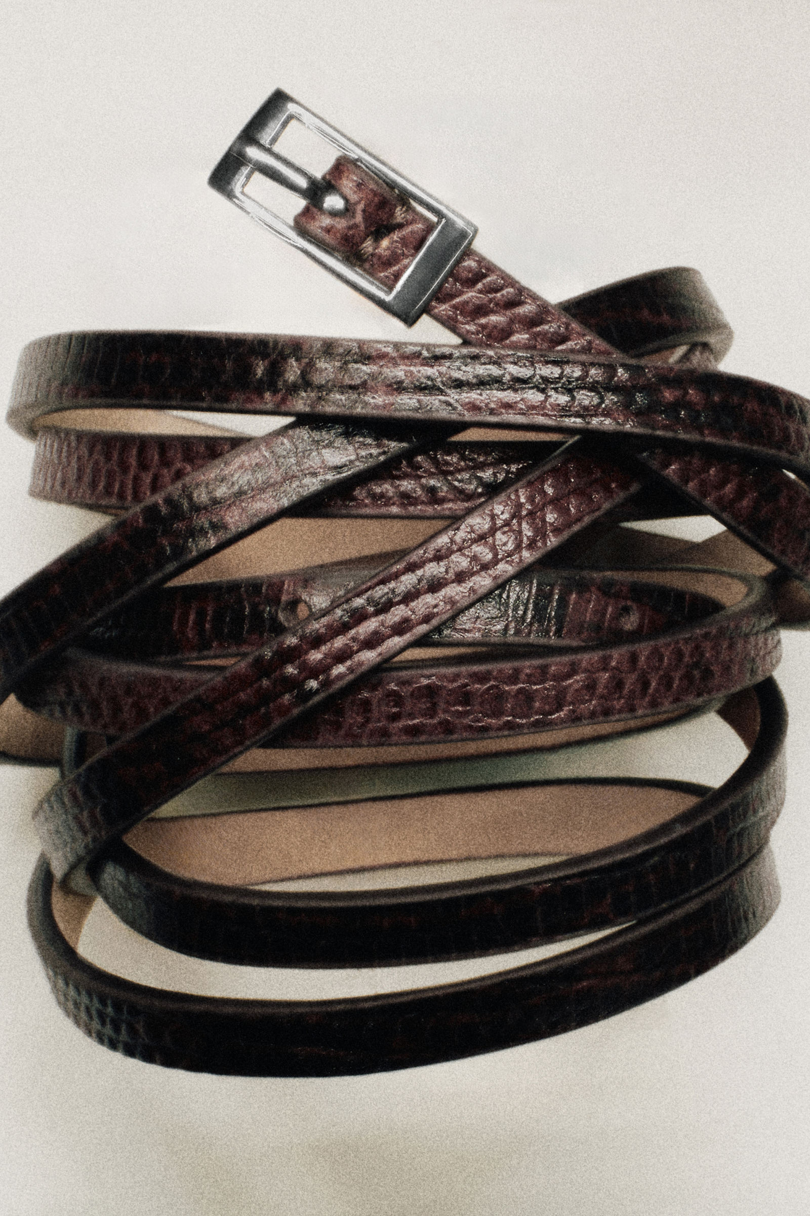 SKINNY DOUBLE-WRAP LEATHER BELT スキニー ダブルラップ レザーベルト
