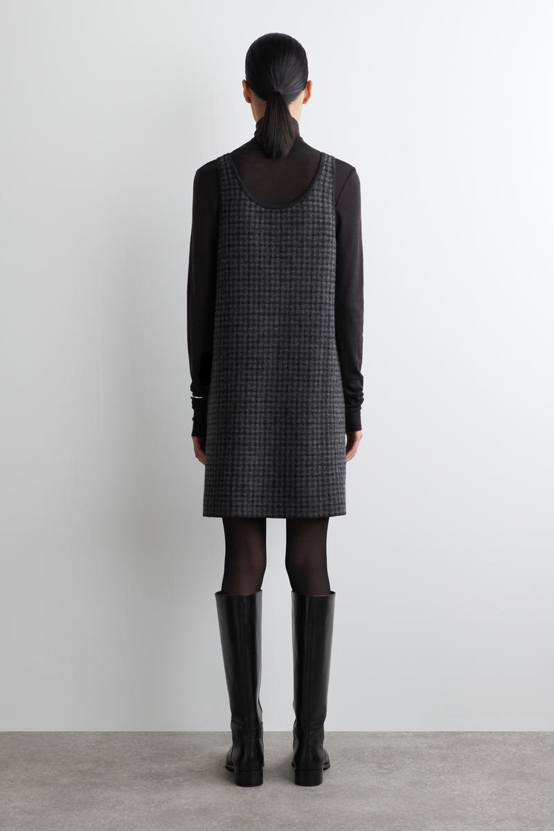 pickles　エンフォルド　ウールチェックニットコンビドレス エルフォルド ウールチェックニットコンビドレス ENFOLD