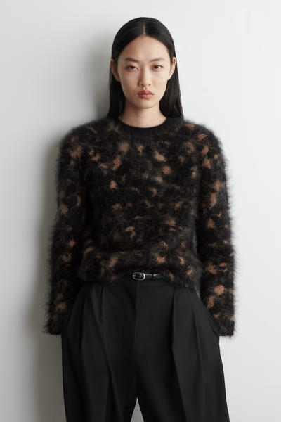 COS アニマル柄 ジャカード メリノウールニット