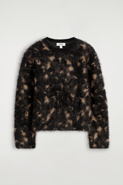 COS アニマル柄 ジャカード メリノウールニット