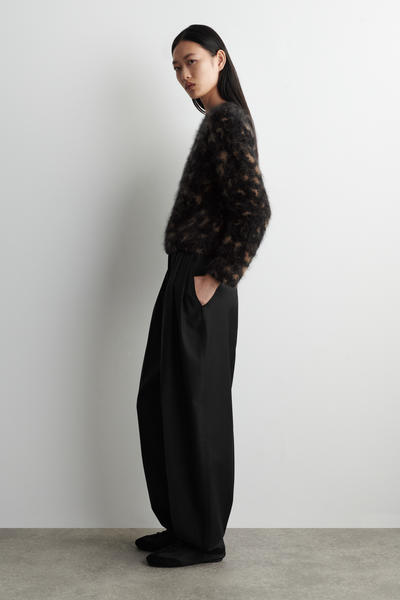 COS アニマル柄 ジャカード メリノウールニット