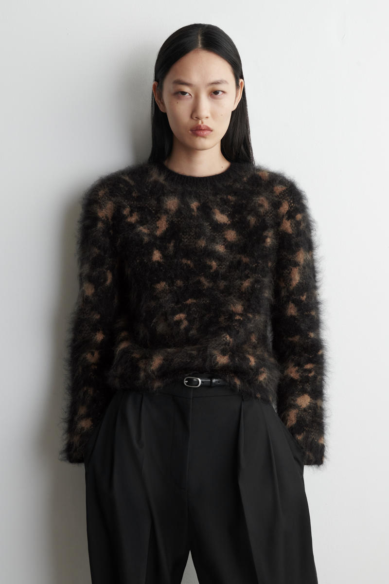 COS アニマル柄 ジャカード メリノウールニット