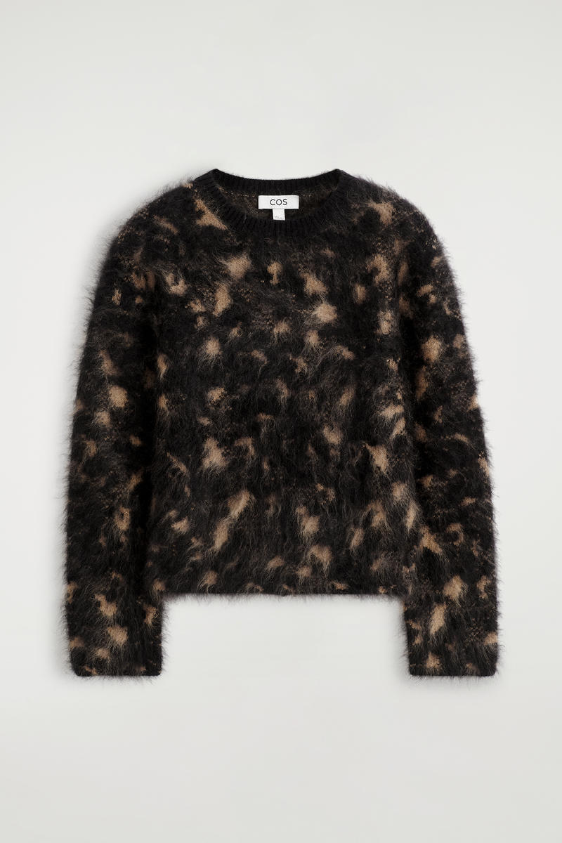 COS アニマル柄 ジャカード メリノウールニット