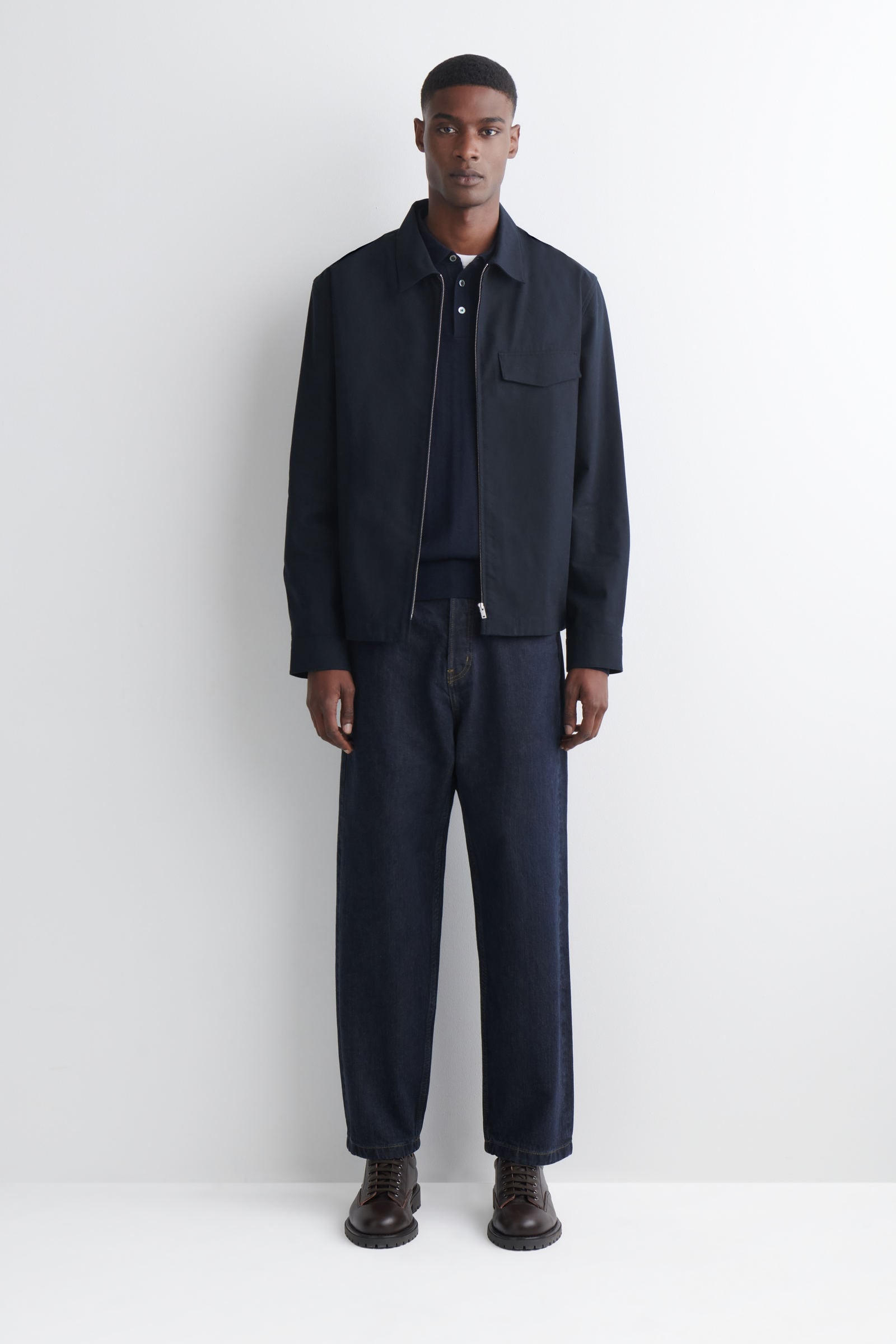 COTTON ZIPPED OVERSHIRT ジップオーバーシャツ - コットン素材