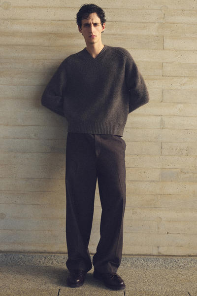 COS ヘリンボーン ワイドレッグパンツ