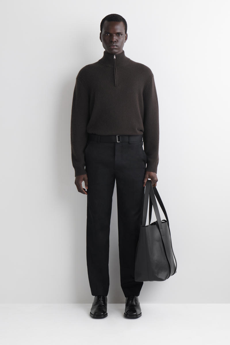 COS ベルト付きコットン ストレートレッグパンツ