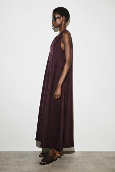 COS Aライン リネンブレンド マキシワンピース