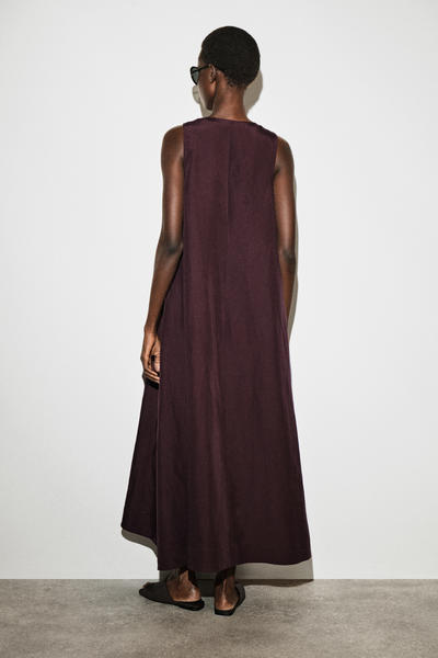 COS Aライン リネンブレンド マキシワンピース