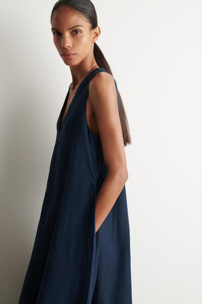 COS Aライン リネンブレンド マキシワンピース
