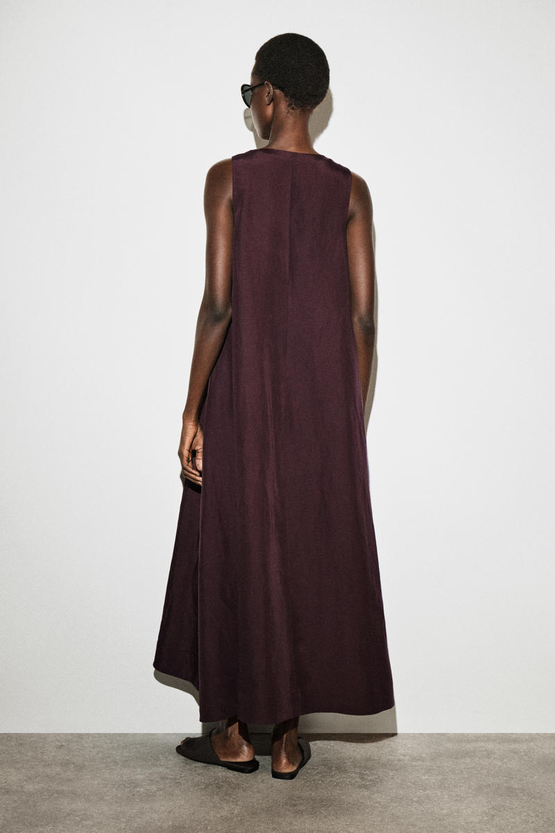 COS Aライン リネンブレンド マキシワンピース