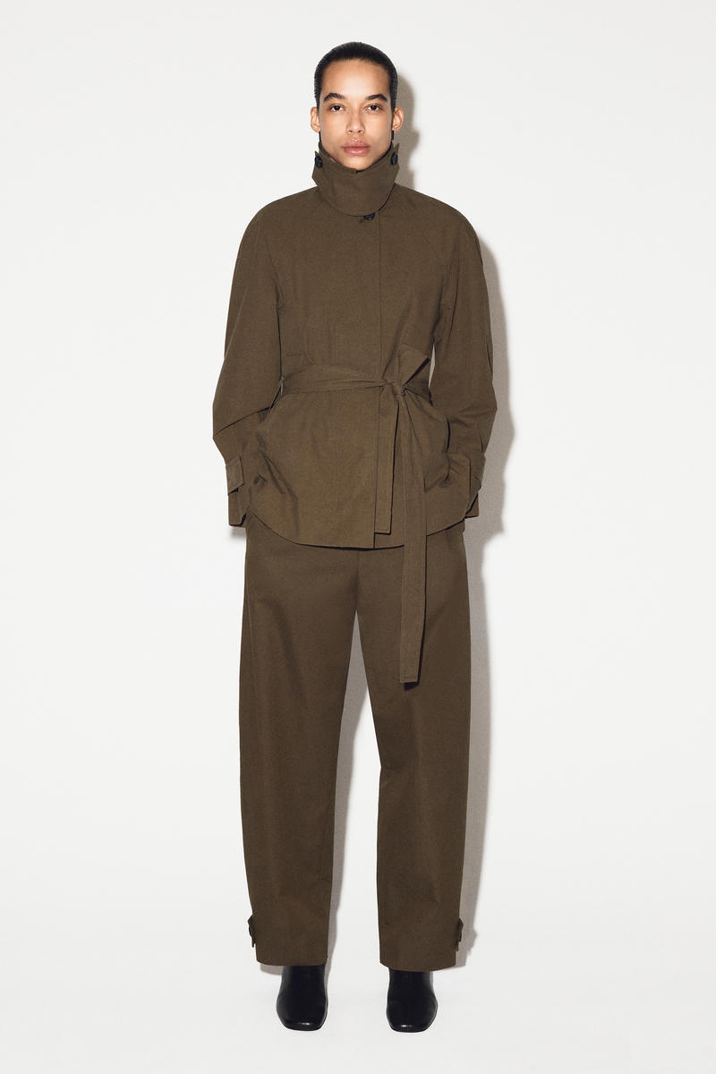 COS ベルト付き コットン ショートトレンチジャケット