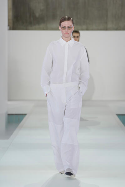 COS ギャザー入りパネルデザイン コットンパンツ