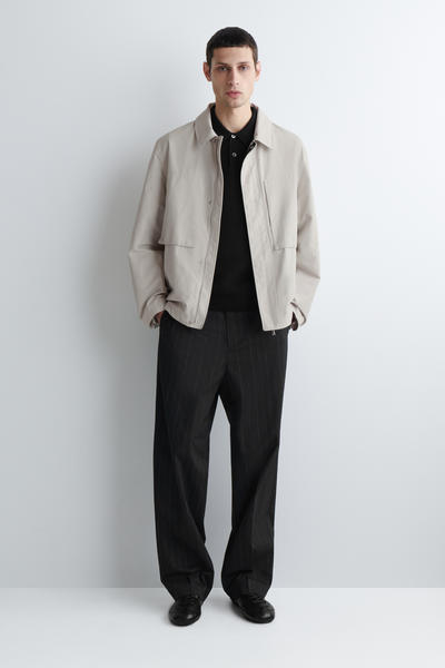 COS ワッフルニットコットンポロシャツ